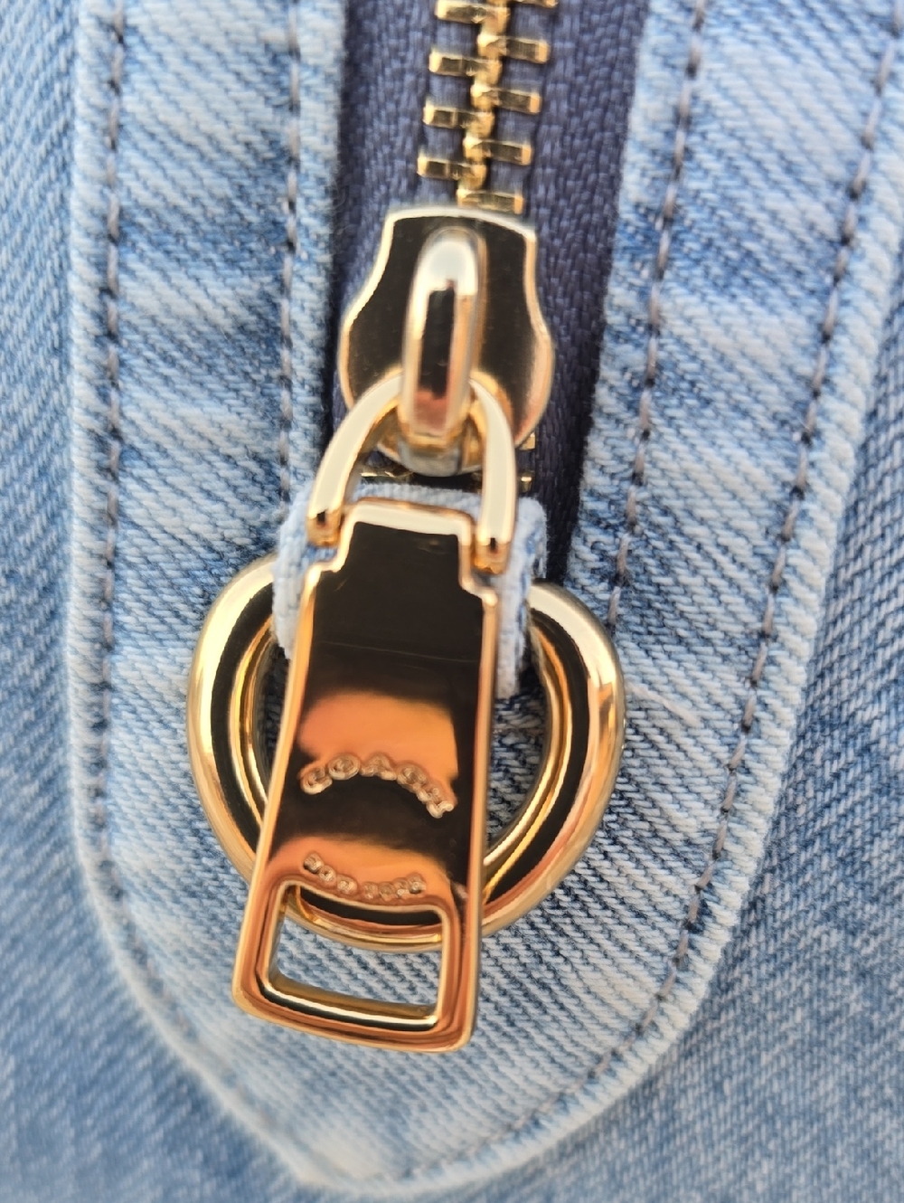 NWOT Coach Rowan Satchel Handbag in Loved Denim - Picture 7 of 9